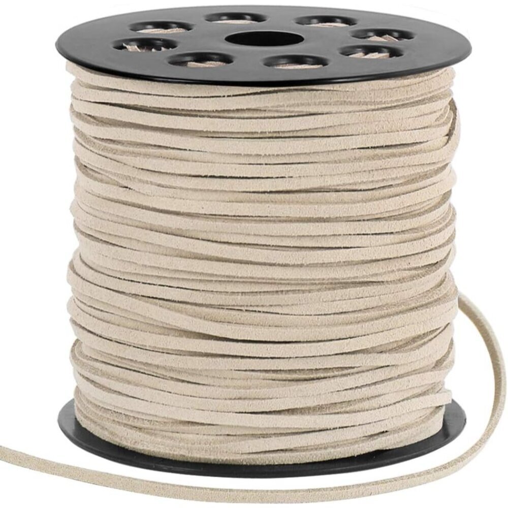 2.6mm Suede Cord, 100 Yards Flat Faux Leather Cord String for Necklaces, Bracele